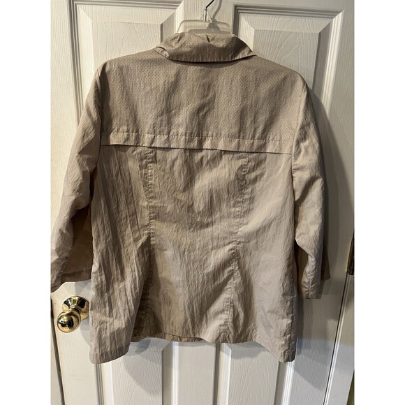 CHICOS Weekends Jacket Womens 2 US L Beige windbreaker Utility Snap Lightweight - Picture 6 of 8
